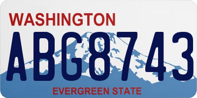 WA license plate ABG8743