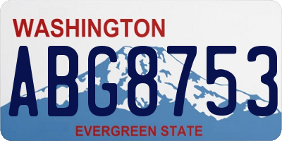 WA license plate ABG8753