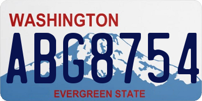 WA license plate ABG8754