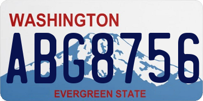 WA license plate ABG8756