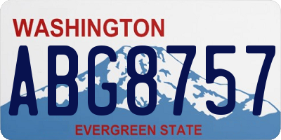 WA license plate ABG8757