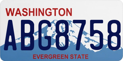 WA license plate ABG8758