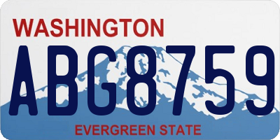 WA license plate ABG8759