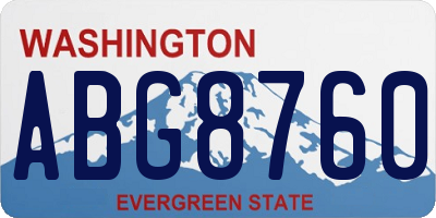 WA license plate ABG8760