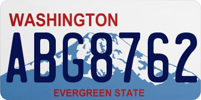 WA license plate ABG8762