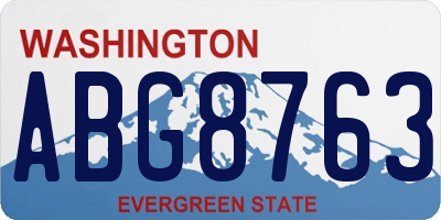 WA license plate ABG8763