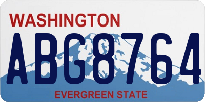 WA license plate ABG8764