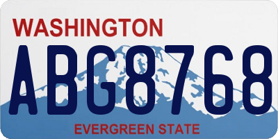 WA license plate ABG8768