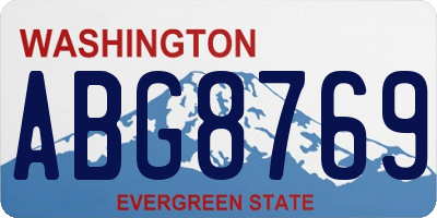 WA license plate ABG8769