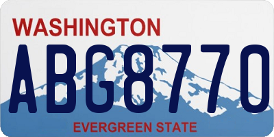 WA license plate ABG8770