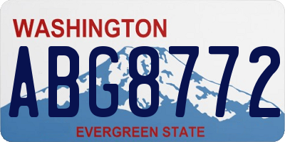 WA license plate ABG8772