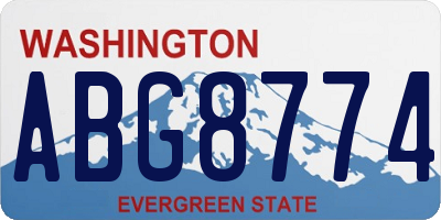 WA license plate ABG8774