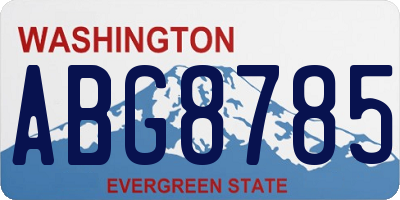 WA license plate ABG8785