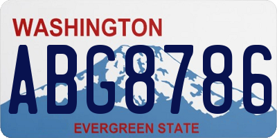 WA license plate ABG8786