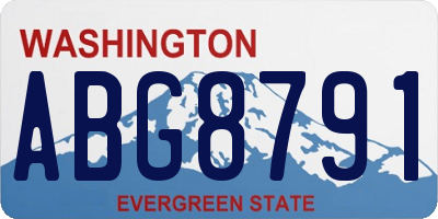 WA license plate ABG8791