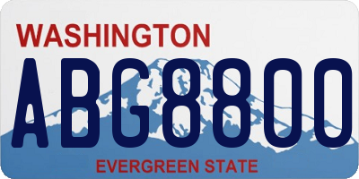 WA license plate ABG8800