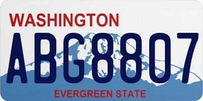 WA license plate ABG8807