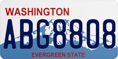 WA license plate ABG8808