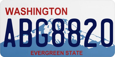 WA license plate ABG8820
