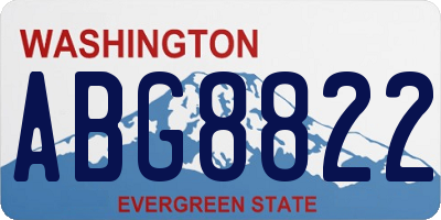 WA license plate ABG8822