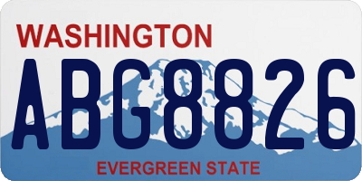 WA license plate ABG8826