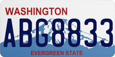 WA license plate ABG8833