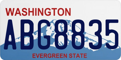 WA license plate ABG8835