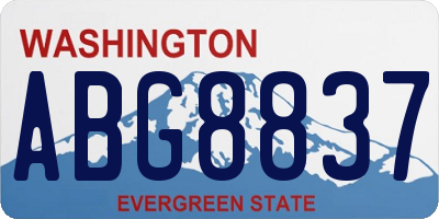 WA license plate ABG8837