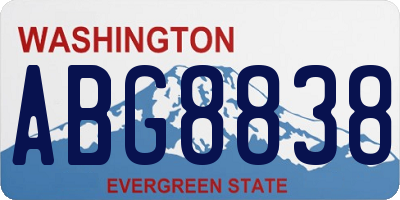 WA license plate ABG8838