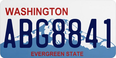 WA license plate ABG8841