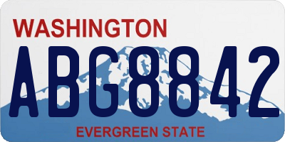 WA license plate ABG8842