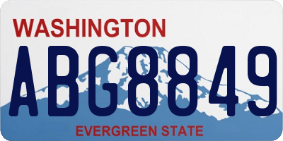 WA license plate ABG8849
