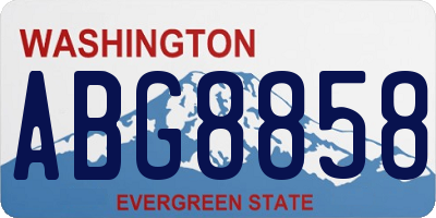 WA license plate ABG8858