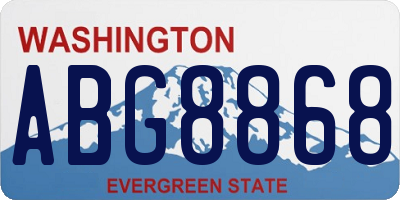 WA license plate ABG8868