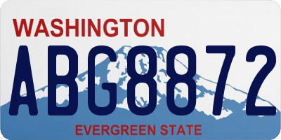 WA license plate ABG8872