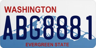 WA license plate ABG8881