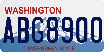 WA license plate ABG8900