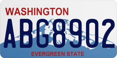 WA license plate ABG8902