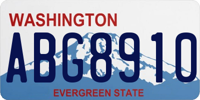 WA license plate ABG8910