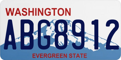 WA license plate ABG8912