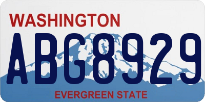WA license plate ABG8929