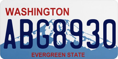 WA license plate ABG8930