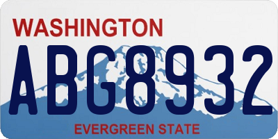 WA license plate ABG8932