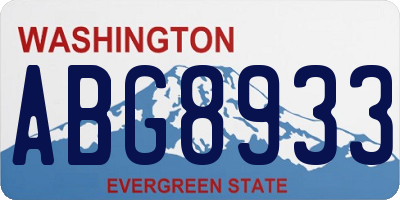WA license plate ABG8933