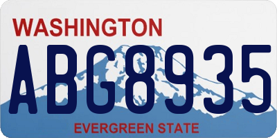 WA license plate ABG8935