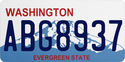 WA license plate ABG8937