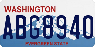 WA license plate ABG8940
