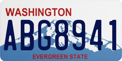 WA license plate ABG8941