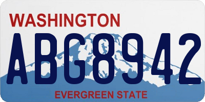 WA license plate ABG8942