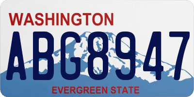 WA license plate ABG8947